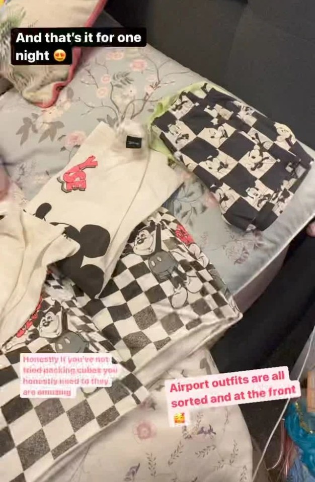 The busy mum has already sorted out the airport outfit for her kids - two weeks before they're due to head to the airport