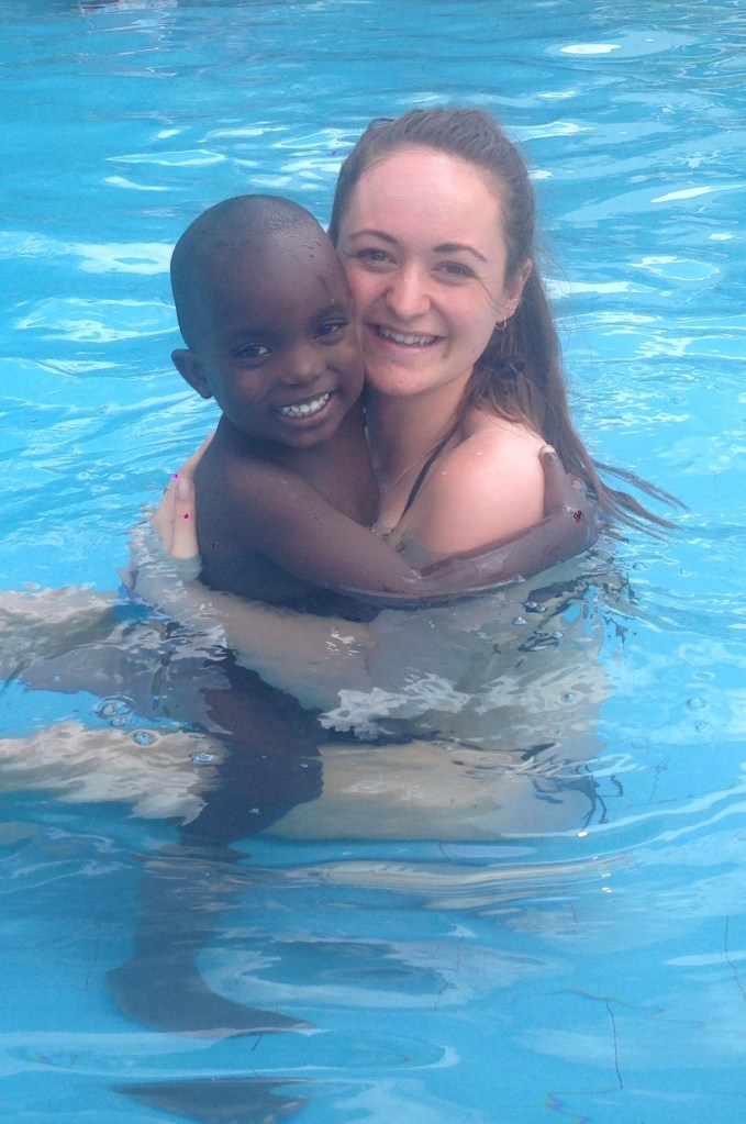 Kate loves taking Solomon swimming when she visits