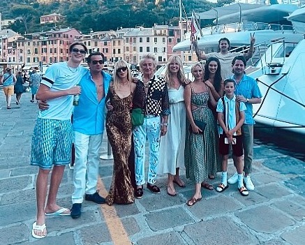 Penny Lancaster shared a holiday picture of her and husband Rod with their sons