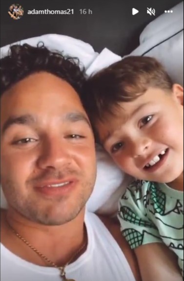 Adam showing his son Teddy his new room