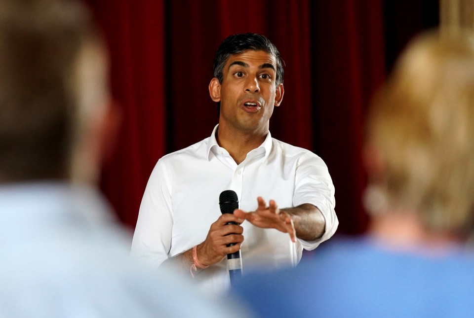 Rishi Sunak at a campaign event yesterday