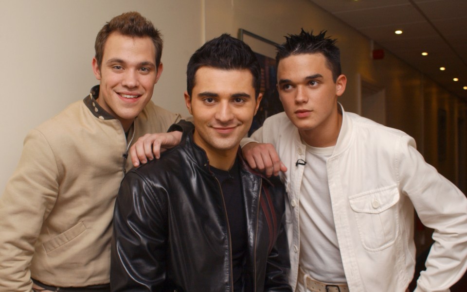 Darius pictured with Will Young and Gareth Gates on Pop Idol