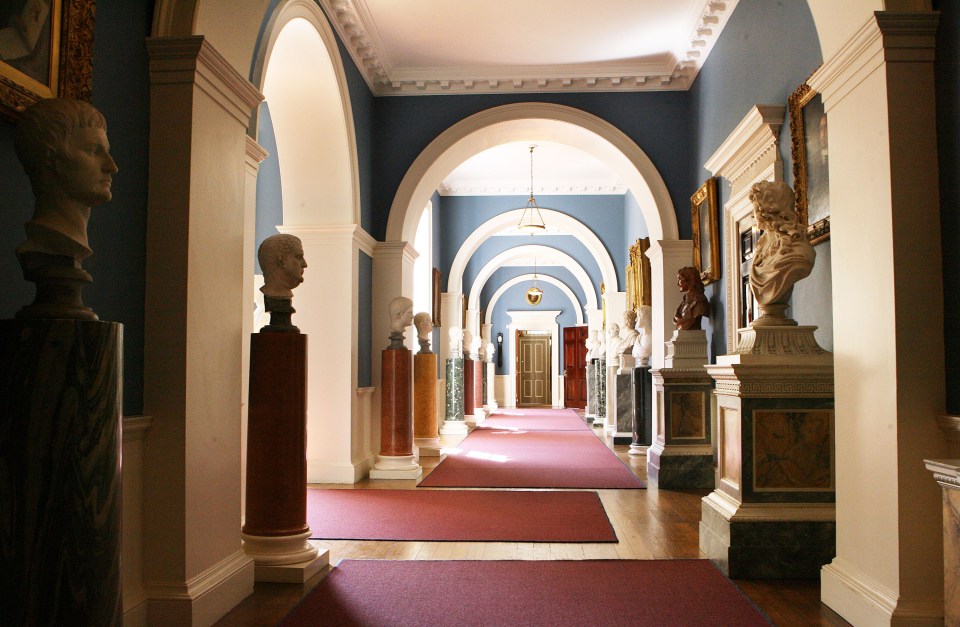 The stunning picture gallery is 115ft long and has a number of busts and portraits