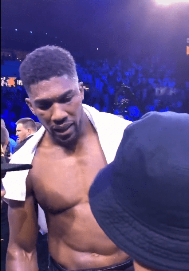 Anthony Joshua consoled by Vasiliy Lomachenko