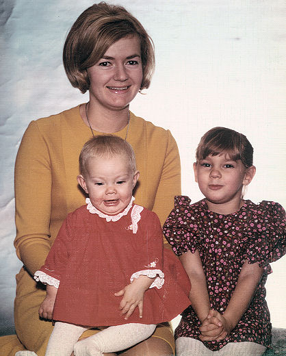 The couple had two children, Kimberley, right, and Kristen, left, with a third on the way