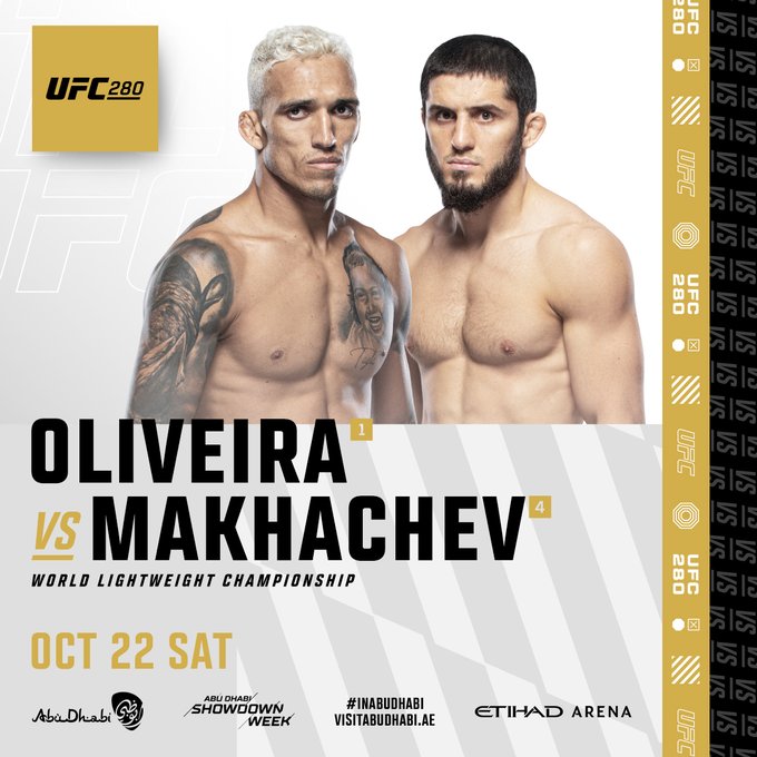 Oliveira will face Islam Makhachev for the vacant lightweight title at UFC 280