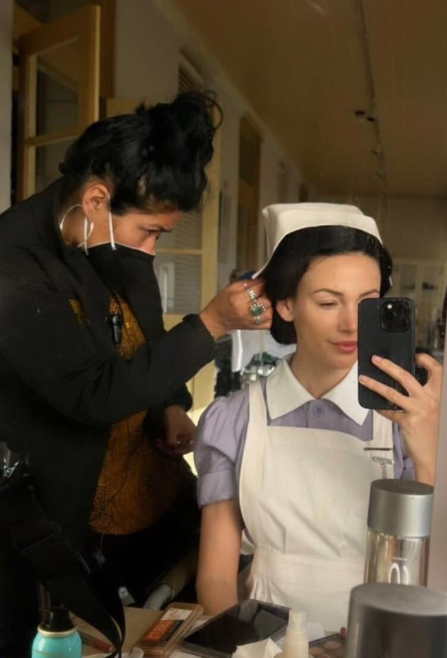 Michelle Keegan snapped a selfie in her nurse attire for new drama Ten Pound Poms