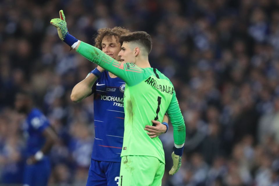 Kepa refuses to come off in the 2019 League Cup final.