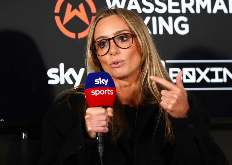 Anna Woolhouse is hosting for Sky Sports