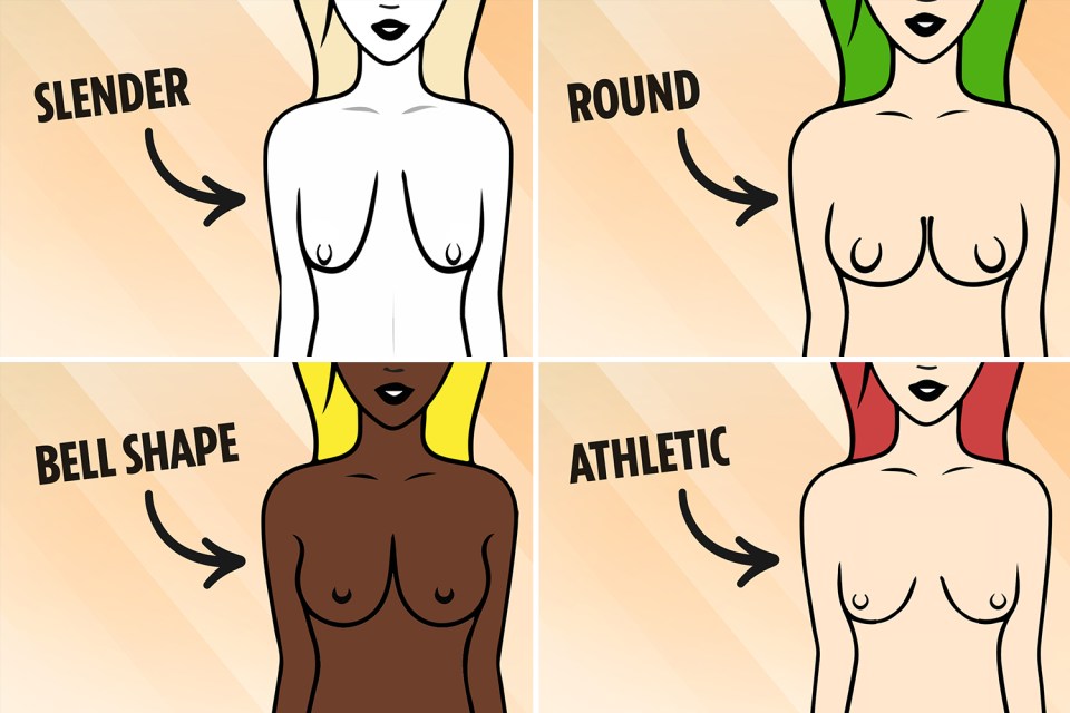 The chart above shows four different breast shapes and what they look like