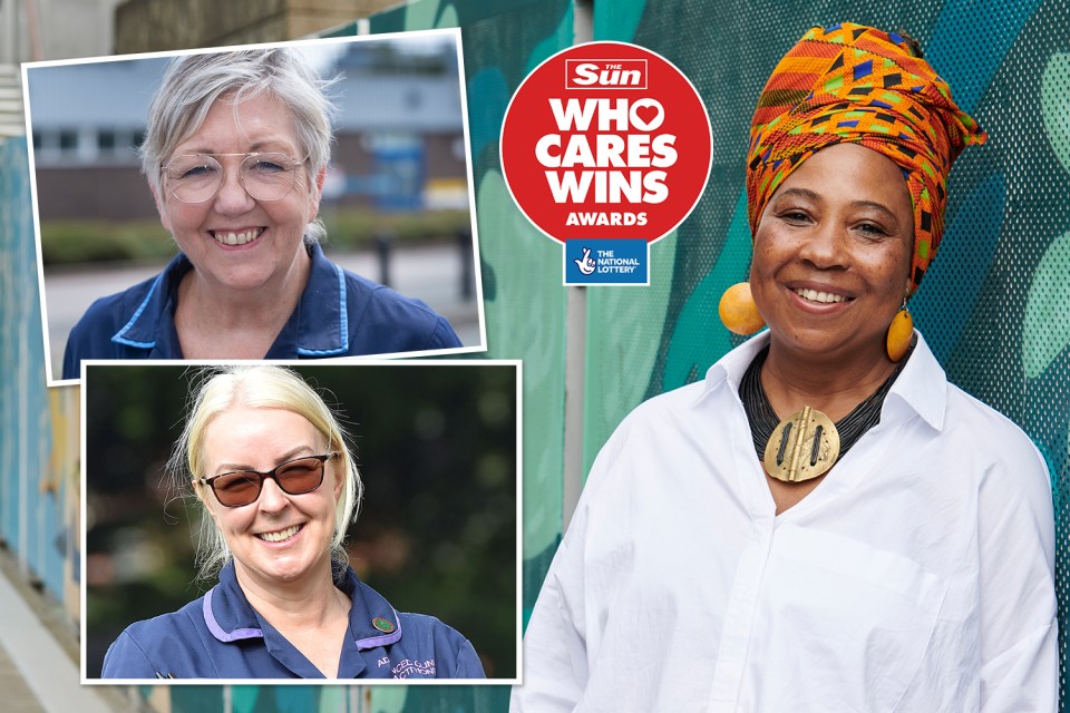 Dorcas Gwata (r), Joanne Dickinson (bottom l) and Doreen Robinson (top l) are up for the Best Nurse gong at The Sun's Who Cares Wins Awards