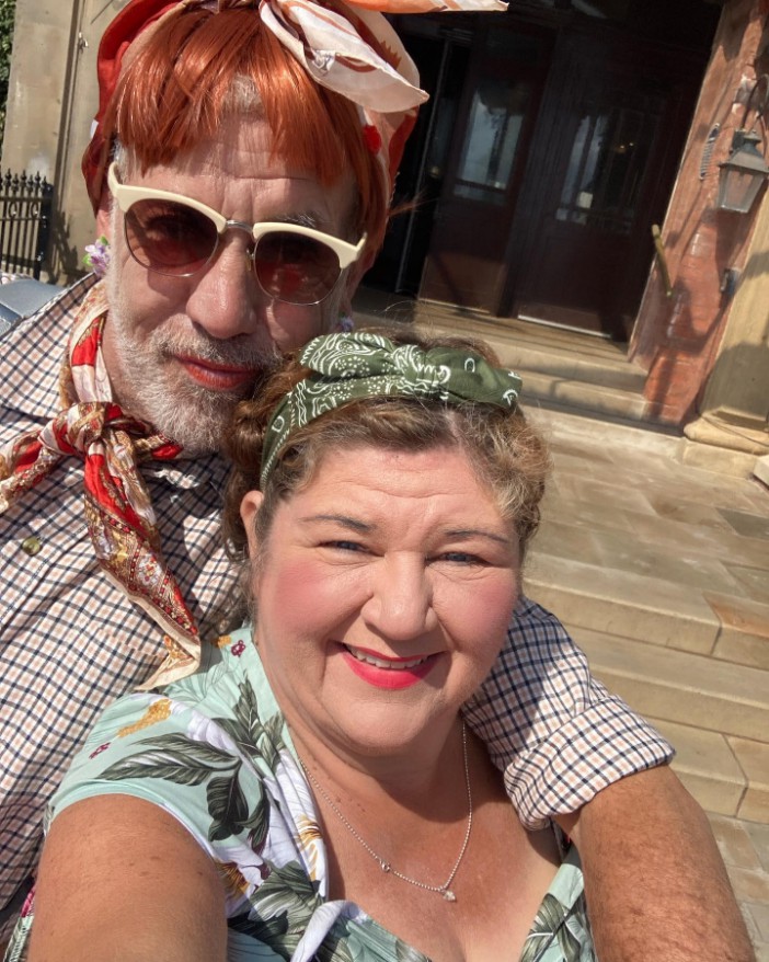 Cheryl posed with her friend at the Lyntham 1940s weekend event