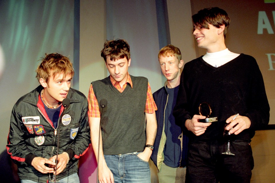 Britpop legends Blur - above here in 1994 collecting the Q Award for Best Album for Park Life- are reforming for the 30th anniversary of that album