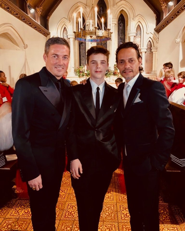 God Parents Dave Gardner and Marc Anthony (right) with rising star Cruz Beckham