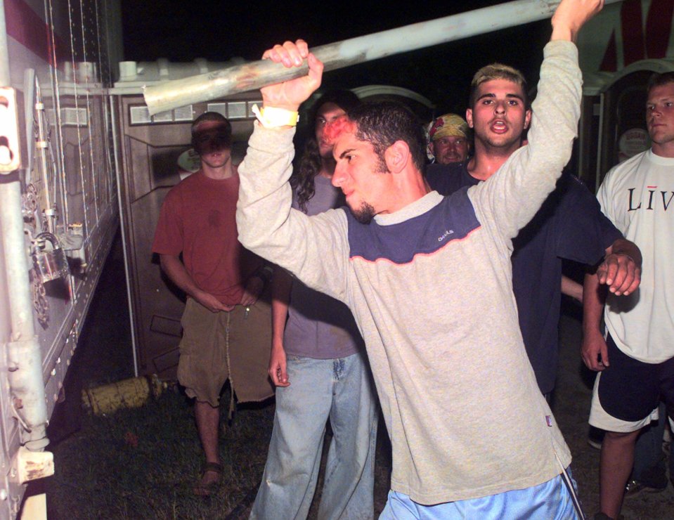 A lad takes a pole to break into a trailer