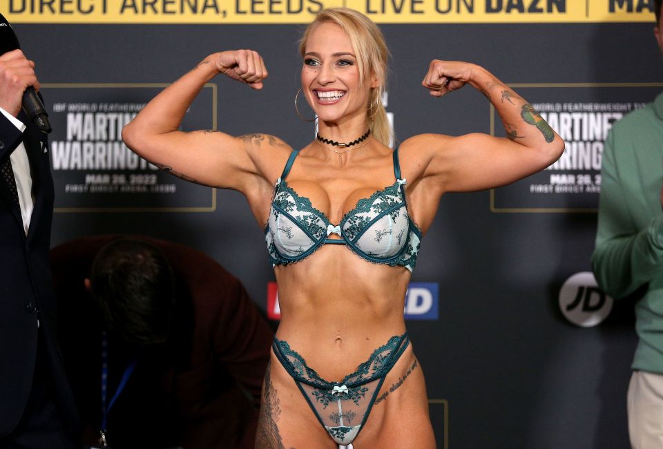 The Blonde Bomber is famed for her punching power and entertaining weigh-ins