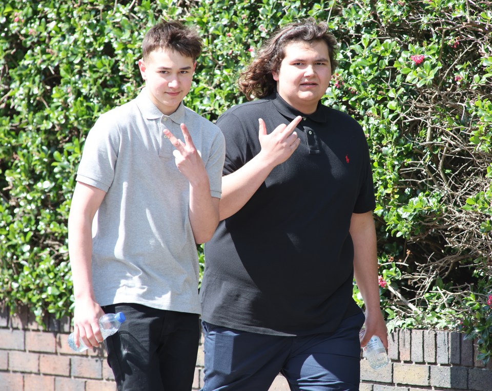 Twisted brothers George and Archie Tilley both give the finger as they enter court during a previous appearance