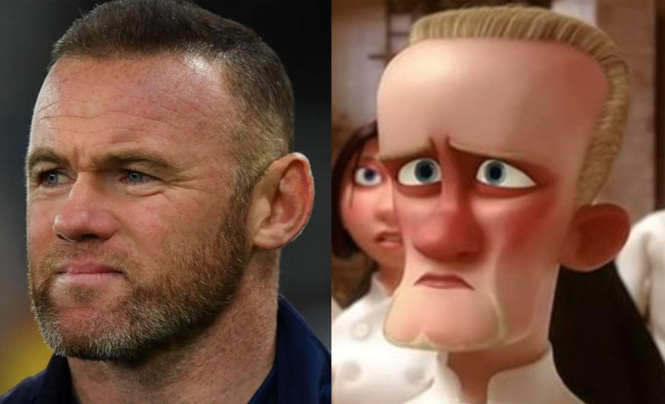 Horst the chef from Ratatouille, right, and Wayne Rooney, left