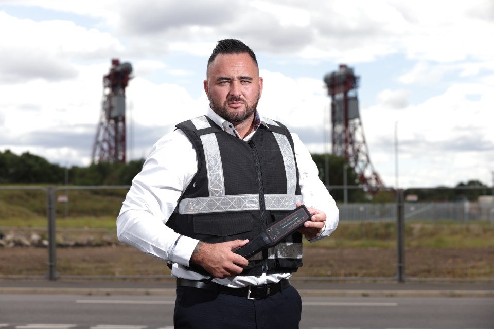 Private security boss Glenn Bartlett, holding a metal detector wand, says knives in the area have become a 'fashion accessory'