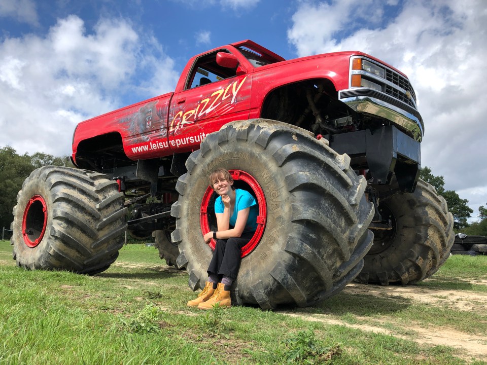 She has driven a Grizzly monster truck