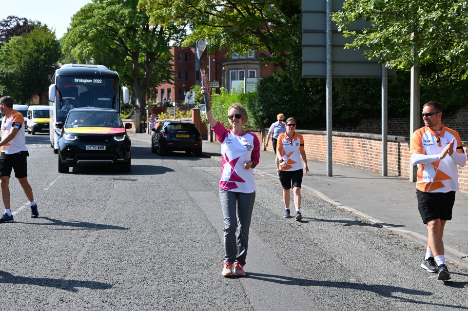 She carried the Commonwealth Games baton in Blackburn