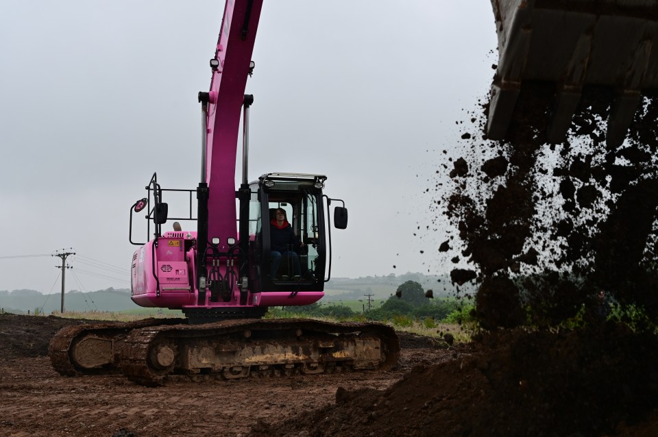 Also on her list was operating a long-reach half-track digger