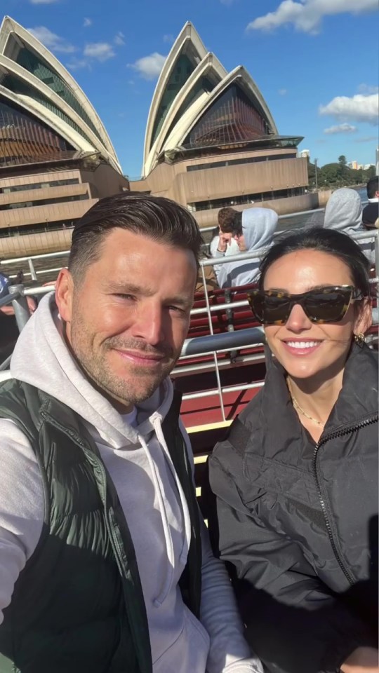 Michelle's husband Mark Wright visited her in Australia