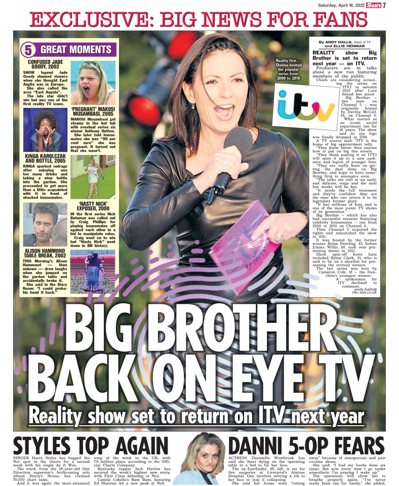 The Sun revealed the iconic reality TV show would return to screens on ITV