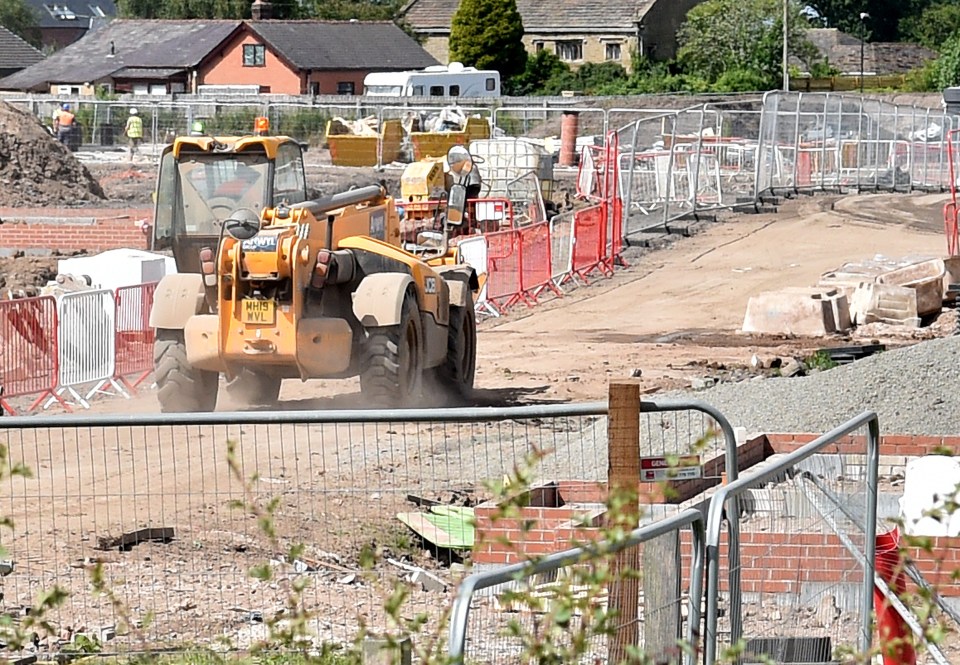 A tractor on the new build site in Longridge, Lancashire