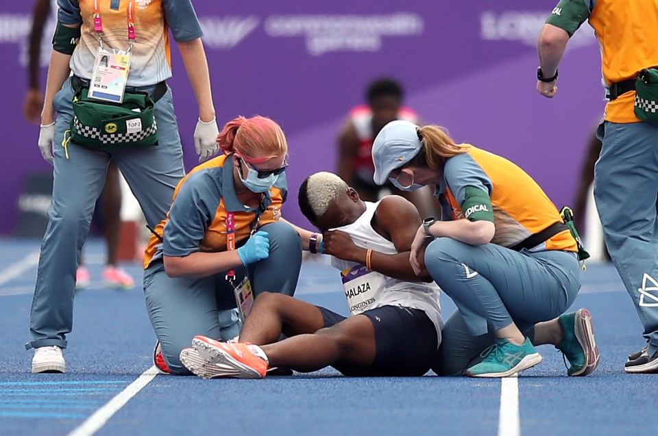 Ayanda Malaza was left in tears after suffering an injury at the Commonwealth Games