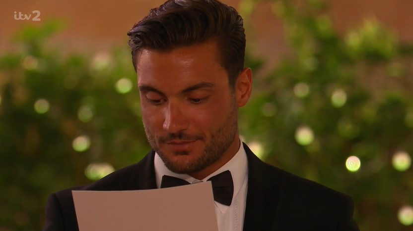 Davide reads his speech in this year's final - but did we see the whole thing?