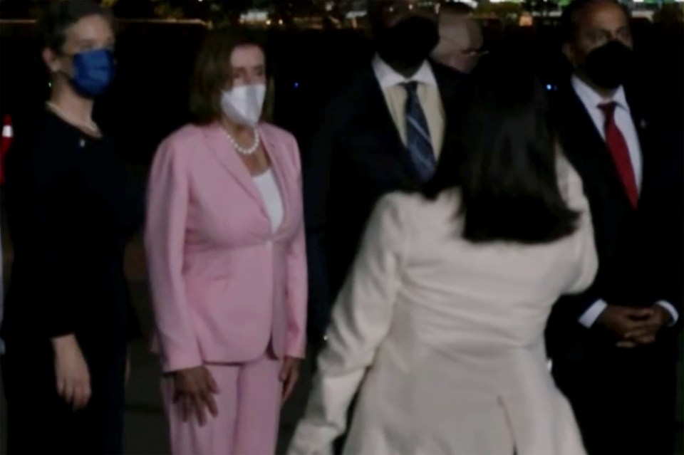 Pictures show Nancy Pelosi landing in Taiwan for the historic trip