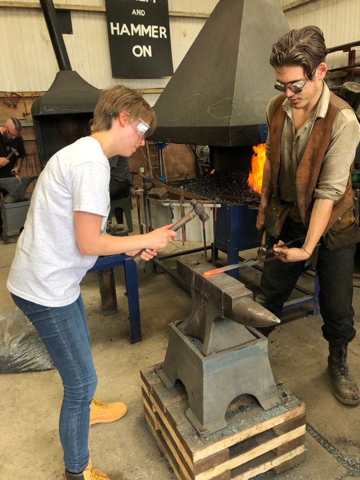 She has made a knife in a blacksmith’s shop