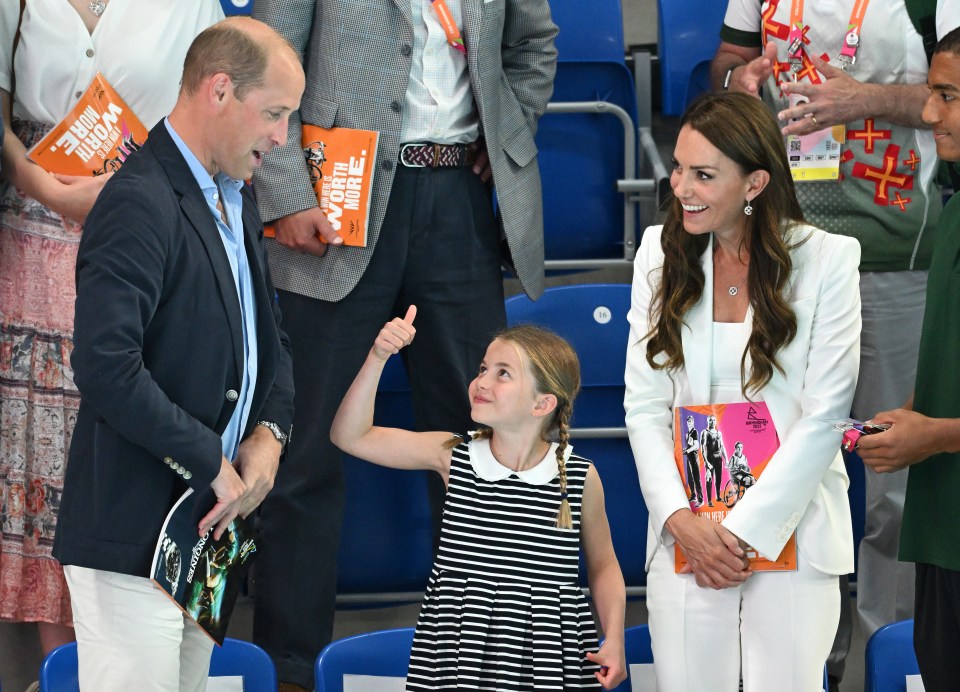 Princess Charlotte put on an animated display at the Commonwealth Games