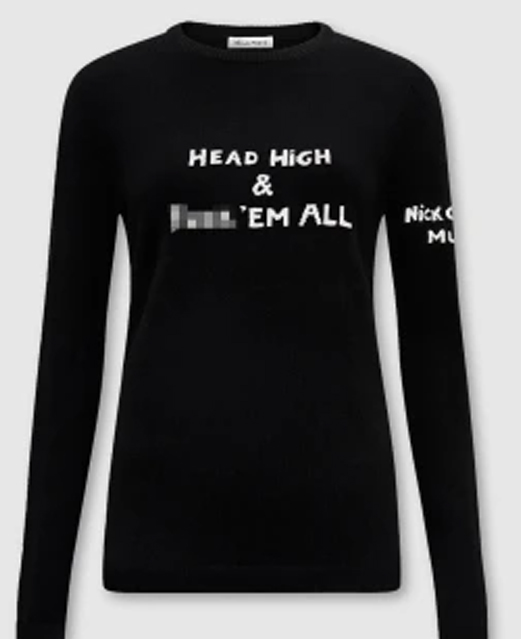 Luca's mum Maria opted for a jumper that had "Head high & f*** em all" written on it