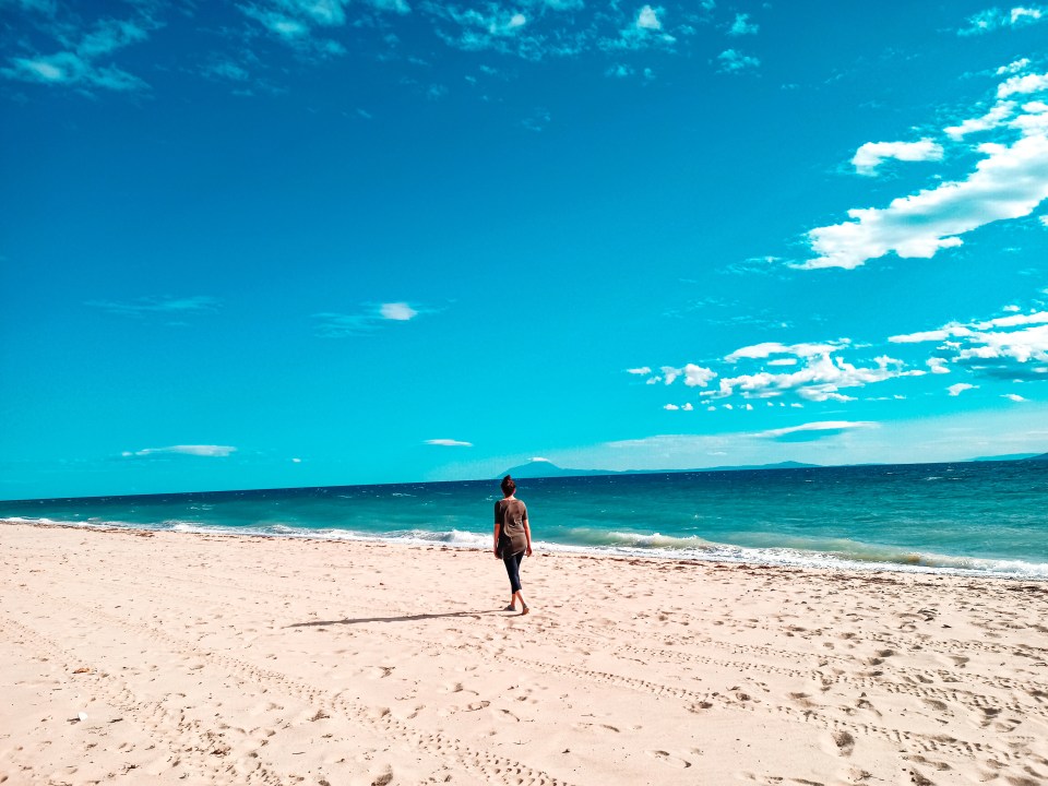 It’s a one-minute walk from the hotel to the 7km stretch of Bousoulas beach, where the crystal clear water beckons