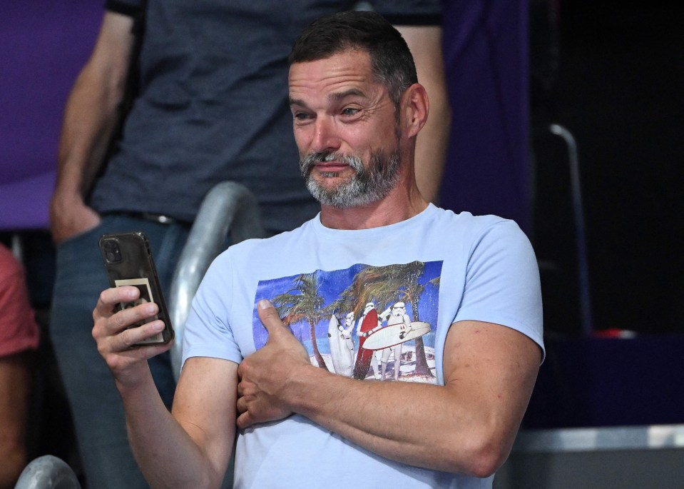 Sirieix fought back the tears as his daughter was presented with the gold medal