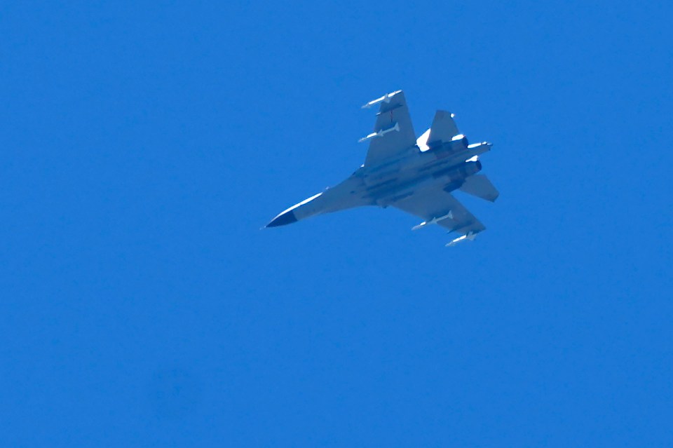 Chinese fighter jets are seen flying over Taiwan