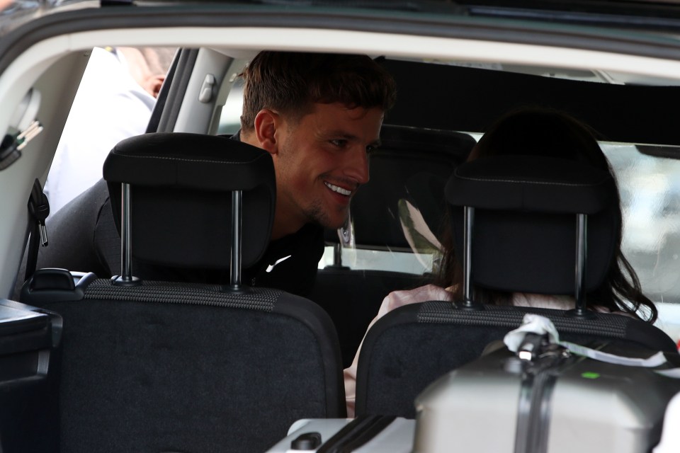 The Brighton lad couldn't hide his smile as he spoke to Gemma in the car