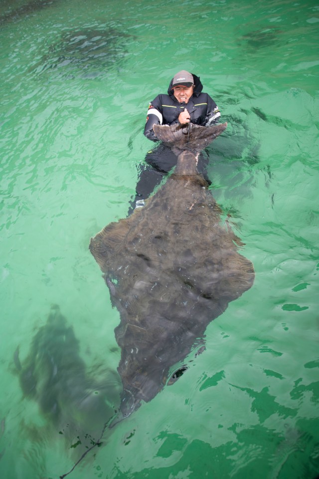 Paul's fish is the largest of its kind caught by a Brit and is more than 7ft long