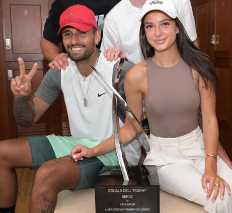 Nick Kyrgios celebrated winning the Citi Open with girlfriend Costeen