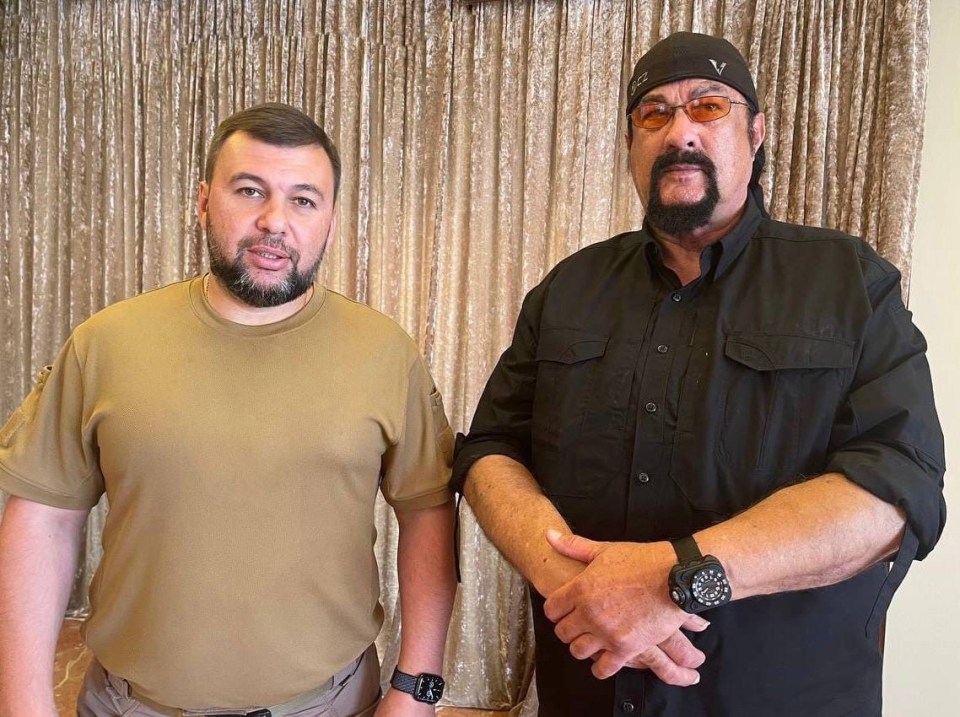 Hollywood actor Steven Seagal meeting Donetsk People’s Republic leader Denis Pushilin