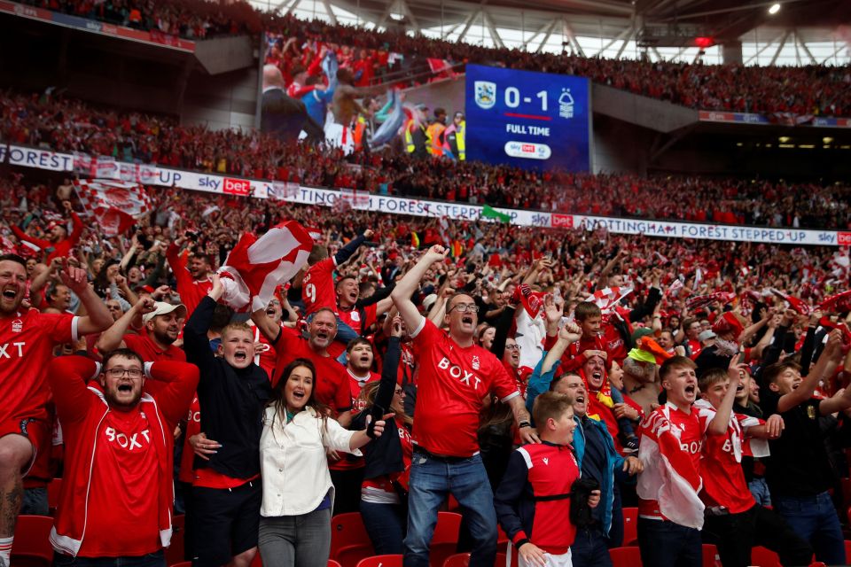 Forest fans went wild with promotion and will celebrate again when top-flight football returns to Nottingham at home to West Ham on Sunday