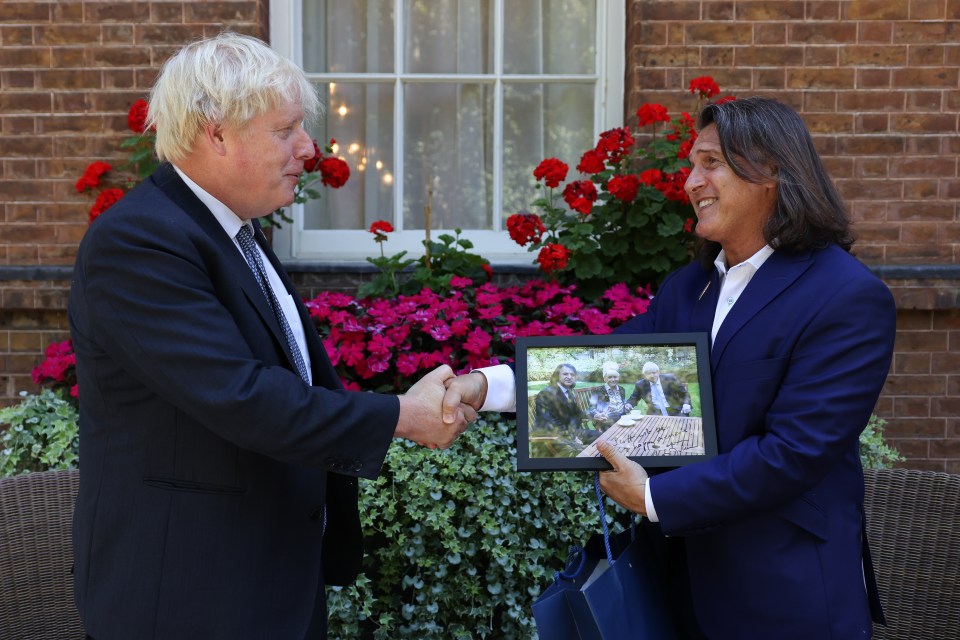 Boris Johnson hosted a meeting on the Garden Terrace with Scott Mitchell, widow of the late Barbara Windsor