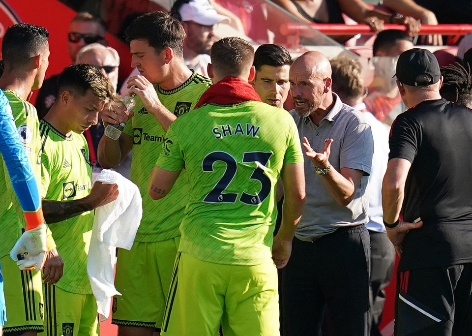 Ten Hag tried to give out player instructions during one of the games water breaks but clearly they were not carried out