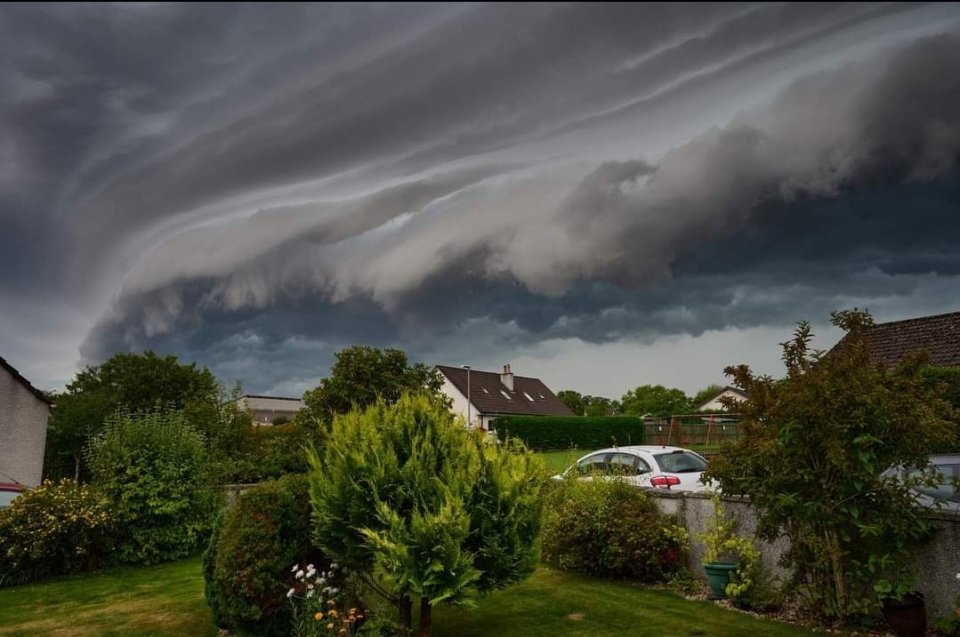 Clouds gathering over Inverness as rain arrived in Britain