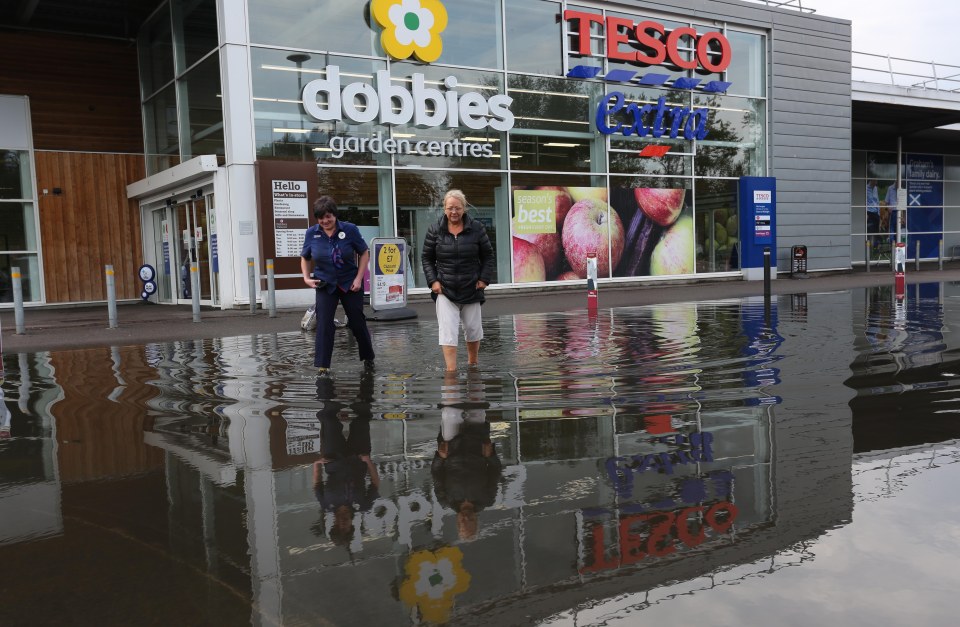 Flash floods in Inverness caused an evacuation of a Tesco store