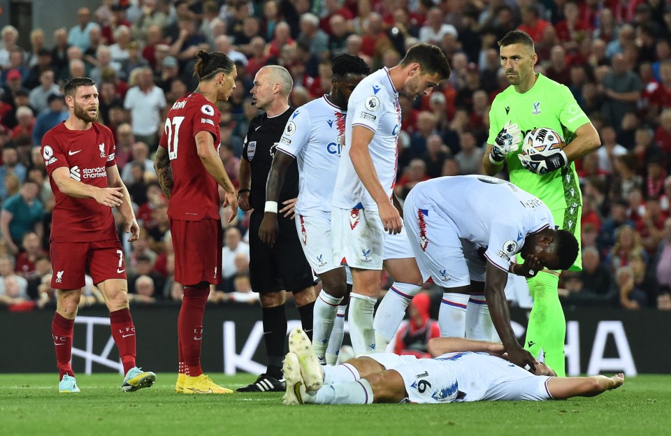 Darwin Nunez was sent off for headbutting Joachim Andersen