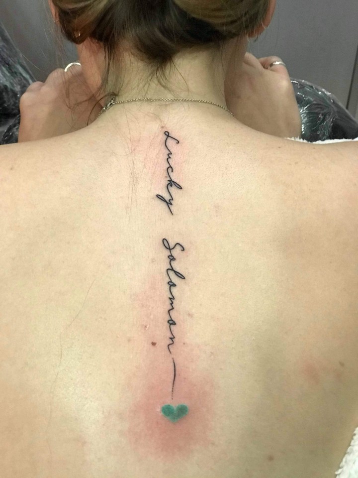 Kate got the tattoo in 2019, but was only able to show Solomon earlier this year due to the pandemic