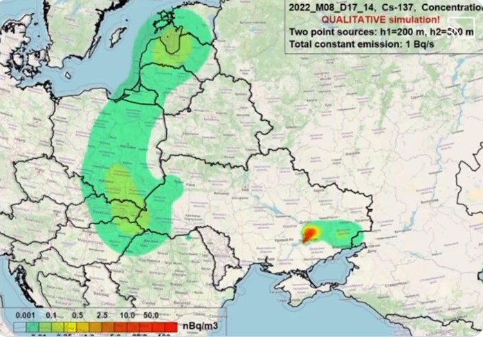 Radiation from a potential leak could spread across Europe